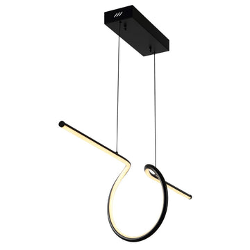 Ali 34.5" Dimmable Adjustable Integrated LED Metal Linear Pendant - JONATHAN Y